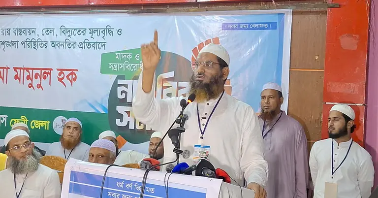 বক্তব্য দিয়েছেন মাওলানা মামুনুল হক